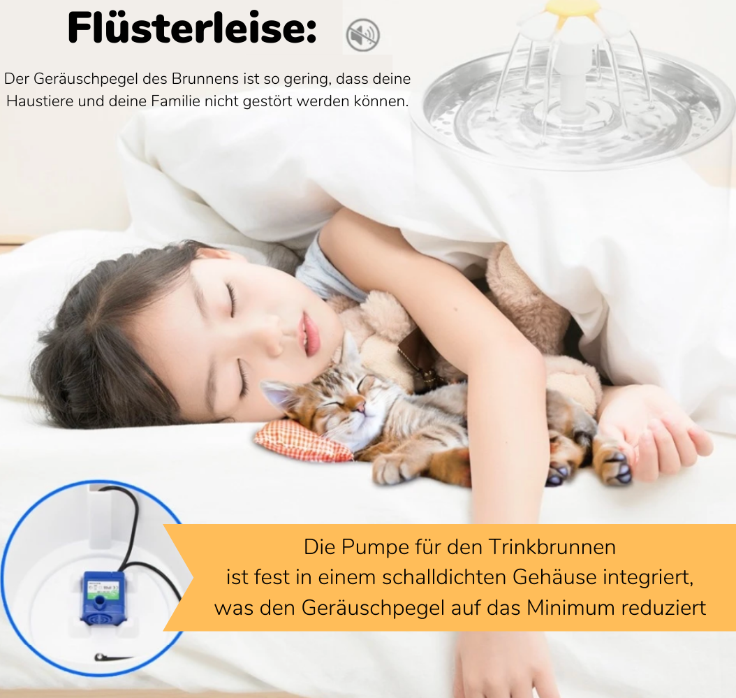 Automatisk kattefontæne | Antitilstoppende filter | Jævn vandstrøm | Plast Pantino