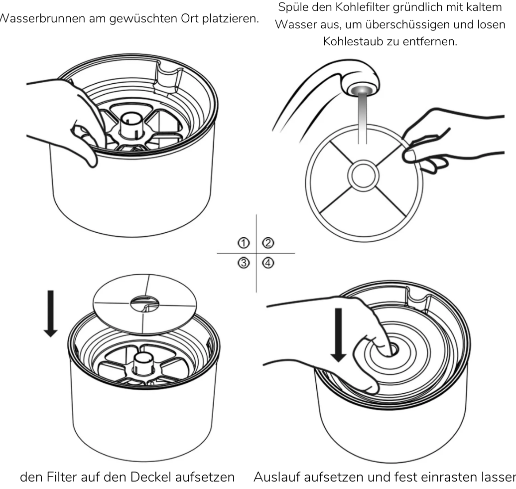 Automatisk kattefontæne | Antitilstoppende filter | Jævn vandstrøm | Plast Pantino
