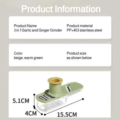 3-in-1 Multifunctional Ginger and Garlic Grinder Home Kitchen Slicer All Grinder Mivonova